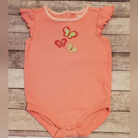 Gymboree Butterfly Spring Onesie Plaid Butterfly Appliques Girl Size 18-24 M - Picture 1 of 4